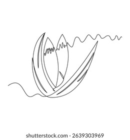 one line art Oat Seeds vector illustration. line art, one continuous line, simple, hand drawn and sketch style. for icons, symbols, signs or logos
