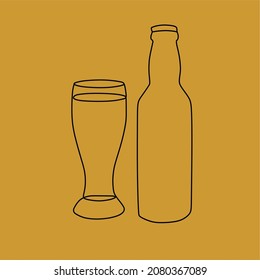 One Line Art On The Bottle