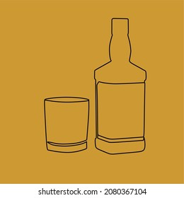 One Line Art On The Bottle
