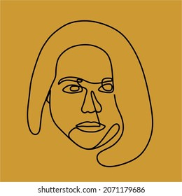 one line art on face