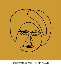 one line art on face