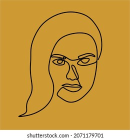 one line art on face
