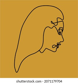 einzeilige Kunst im Gesicht
