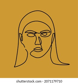 one line art on face