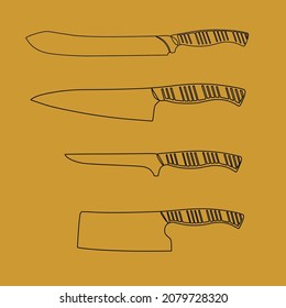 One Line Art On The Knife
