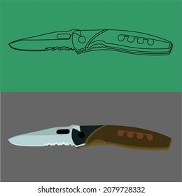 One Line Art On The Knife
