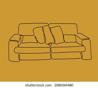 One Line Art On The Sofa