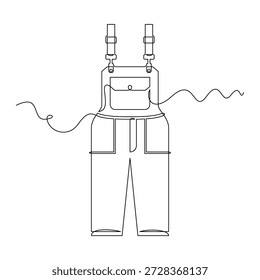 one line art Overalls vector illustration. line art, one continuous line, simple, hand drawn and sketch style. for icons, symbols, signs or logos