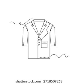 one line art Overcoat vector illustration. line art, one continuous line, simple, hand drawn and sketch style. for icons, symbols, signs or logos