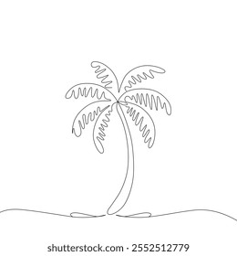 Ilustração de arte vetorial em uma linha da palmeira