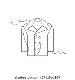 one line art Peacoat vector illustration. line art, one continuous line, simple, hand drawn and sketch style. for icons, symbols, signs or logos