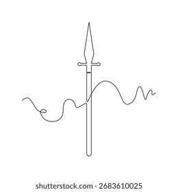 uma ilustração vetorial Pike de arte de uma linha. uma ilustração vetorial Pike, uma linha contínua, simples, desenhada à mão e estilo de desenho. para ícones, símbolos, sinais ou logotipos