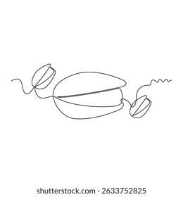 ilustração vetorial de Pistachio com uma única arte de linha, uma linha contínua, simples, desenhada à mão e estilo de desenho. para ícones, símbolos, sinais ou logotipos