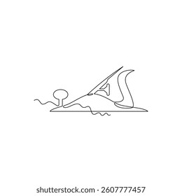one line art Plane Tool vector illustration. line art, one continuous line, simple, hand drawn and sketch style. for icons, symbols, signs or logos