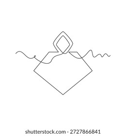 una línea de arte Poncho Ilustración vectorial. línea de arte, una línea continua, simple, dibujado a mano y estilo de boceto. para iconos, símbolos, signos o logotipos