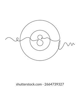 one line art Pool Ball vector illustration. line art, one continuous line, simple, hand drawn and sketch style. for icons, symbols, signs or logos