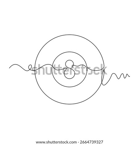 one line art Pool Ball vector illustration. line art, one continuous line, simple, hand drawn and sketch style. for icons, symbols, signs or logos