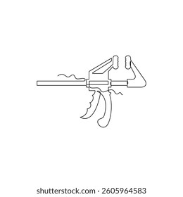 one line art Quick Grips Clamp tool vector illustration. line art, one continuous line, simple, hand drawn and sketch style. for icons, symbols, signs or logos