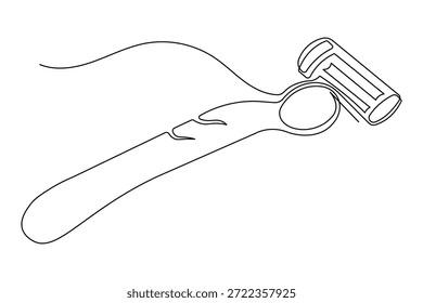 Uma arte de linha de ícone de navalha com design de contorno contínuo minimalista elegante
