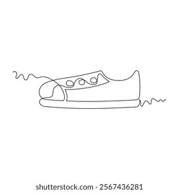 one line art shoe vector illustration. line art, one continuous line, simple, hand drawn and sketch style. for icons, symbols, signs or logos