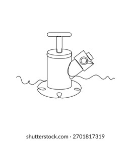 one line art Single Head Hydrant Valve vector illustration. line art, one continuous line, simple, hand drawn and sketch style. for icons, symbols, signs or logos