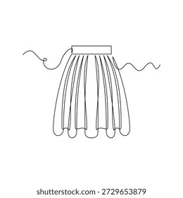 one line art Skirt vector illustration. line art, one continuous line, simple, hand drawn and sketch style. for icons, symbols, signs or logos