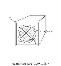 one line art Sound System vector illustration. line art, one continuous line, simple, hand drawn and sketch style. for icons, symbols, signs or logos