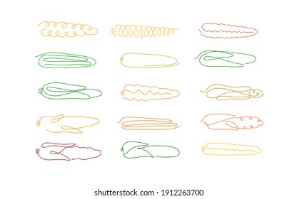 One line art style corn. Abstract creative food in minimalism design. Hand drawn vector illustration. 