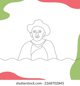 one line art style with flowers and leaves.Continuous line art in elegant style for prints, tattoos, posters, textile, cards etc. Beautiful women face Vector illustration