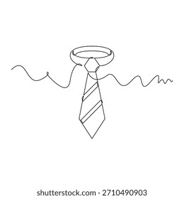 uma ilustração de vetor de gravata. ilustração de vetor de gravata, uma linha contínua, simples, desenhada à mão e estilo de esboço. para ícones, símbolos, sinais ou logotipos