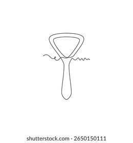 one line art Tongue Scraper vector illustration. line art, one continuous line, simple, hand drawn and sketch style. for icons, symbols, signs or logos