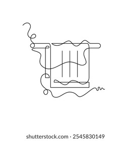 uma ilustração vetorial de toalha de arte de linha, uma linha contínua, simples, desenhada à mão e estilo de esboço. para ícones, símbolos, sinais ou logotipos