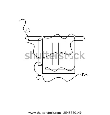 one line art towel vector illustration. line art, one continuous line, simple, hand drawn and sketch style. for icons, symbols, signs or logos