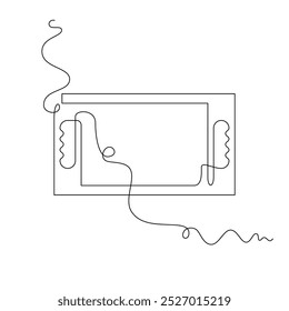 one line art tray vector illustration. line art, one continuous line, simple, hand drawn and sketch style. for icons, symbols, signs or logos