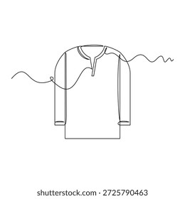 una línea de arte Ilustración vectorial de túnica. línea de arte, una línea continua, simple, dibujado a mano y estilo de boceto. para iconos, símbolos, signos o logotipos