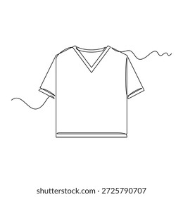 one line art V neck vector illustration. line art, one continuous line, simple, hand drawn and sketch style. for icons, symbols, signs or logos