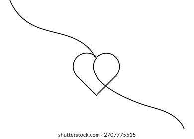 Una línea de diseño de Vector de arte con un amor simple