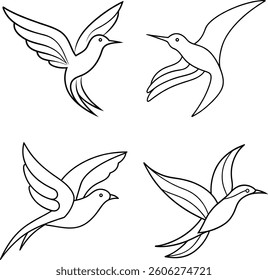One line art vector template for coloring page