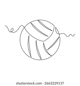one line art Volleyball vector illustration. line art, one continuous line, simple, hand drawn and sketch style. for icons, symbols, signs or logos
