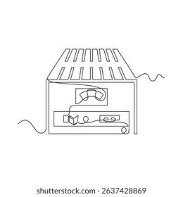one line art Voltage stabilizer vector illustration. line art, one continuous line, simple, hand drawn and sketch style. for icons, symbols, signs or logos
