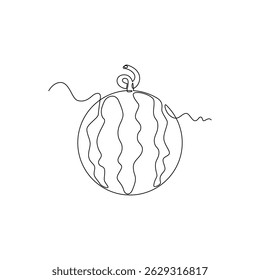 uma ilustração vetorial de melancia de uma arte de linha. arte de linha, uma linha contínua, simples, desenhado à mão e estilo de esboço. para ícones, símbolos, sinais ou logotipos