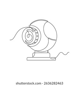 one line art Webcam vector illustration. line art, one continuous line, simple, hand drawn and sketch style. for icons, symbols, signs or logos