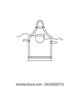 one line art Welding Apron vector illustration. line art, one continuous line, simple, hand drawn and sketch style. for icons, symbols, signs or logos