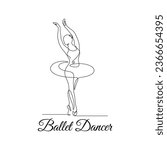 One line art woman ballet dancer , wall decor vector illustration design. can be used for wall art, print, cover design, poster illustration, card, t-shirt print, etc