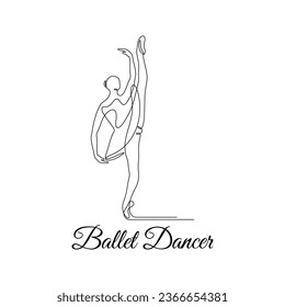 Eine Linie Kunst Frau Ballett-Tänzer, Wand Dekor Vektorgrafik Design. kann für Wandkunst, Druck, Cover-Design, Postergrafik, Karte, T-Shirt-Druck usw. verwendet werden