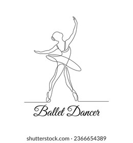 One line art woman ballet dancer , wall decor vector illustration design. can be used for wall art, print, cover design, poster illustration, card, t-shirt print, etc