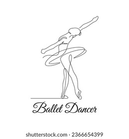 One line art woman ballet dancer , wall decor vector illustration design. can be used for wall art, print, cover design, poster illustration, card, t-shirt print, etc