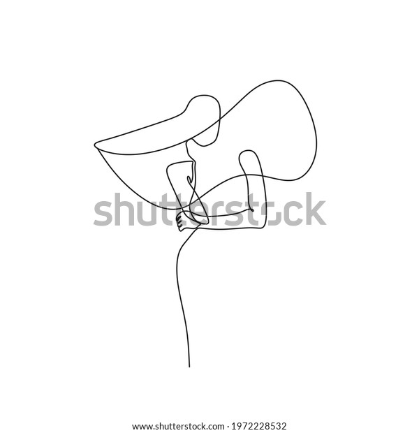 One Line Art Woman Dress Drawing Stock Vector (Royalty Free) 1972228532 ...