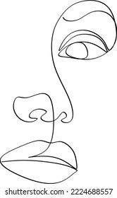 One line avatar. Face in minimalistic style. Beauty and simple.