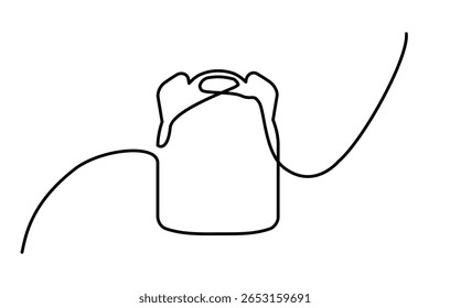 Ícone de mochila com uma linha. Símbolo de linha fina contínua de saco escolar, desenho de mochila minimalista, esboço de saco escolar, mochila de viagem ou ilustração de vetor de bagagem